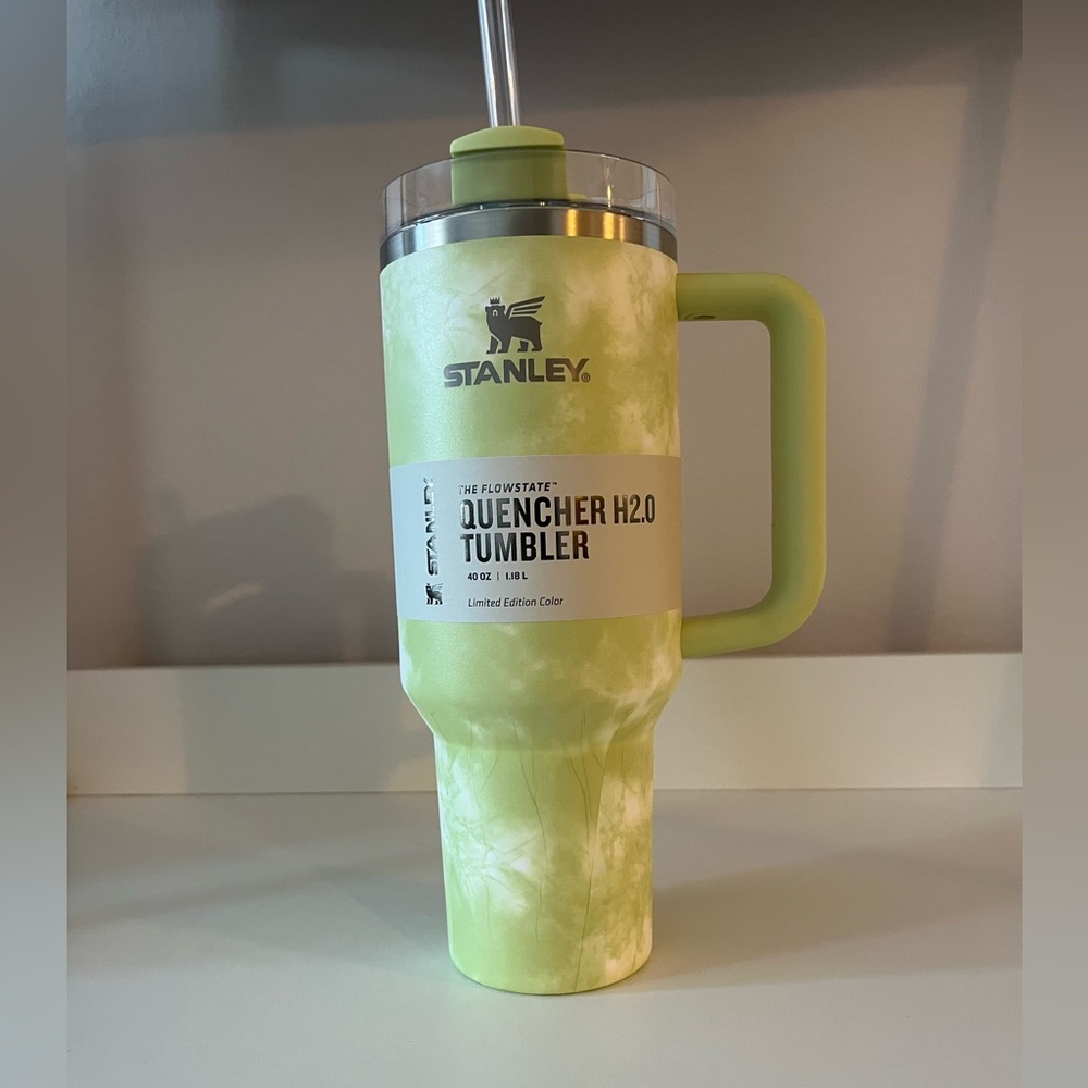 STANLEY 40oz QUENCHER TUMBLER citron green tie dye limited edition
